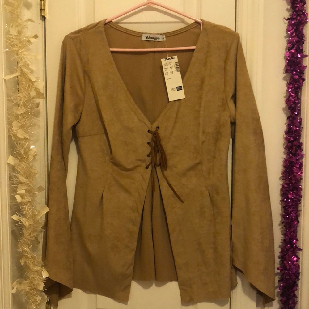 Ladies faux suede top teen